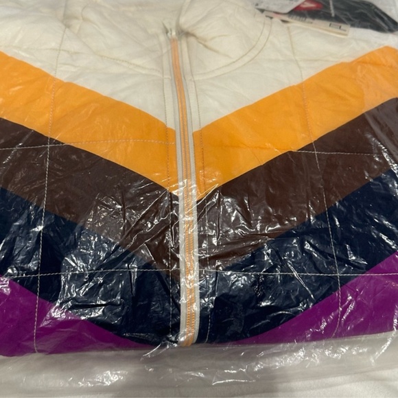 Free People x Hatch Ivory Chevron Puffer Jacket XS New with Tags - Picture 4 of 15